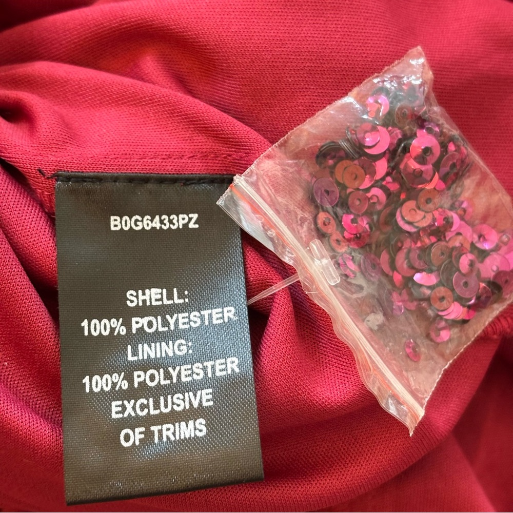 NEW Parker Black Sia Pink Sequin V Neck Sleeveless Front Slit Accent Dress - Picture 13 of 14
